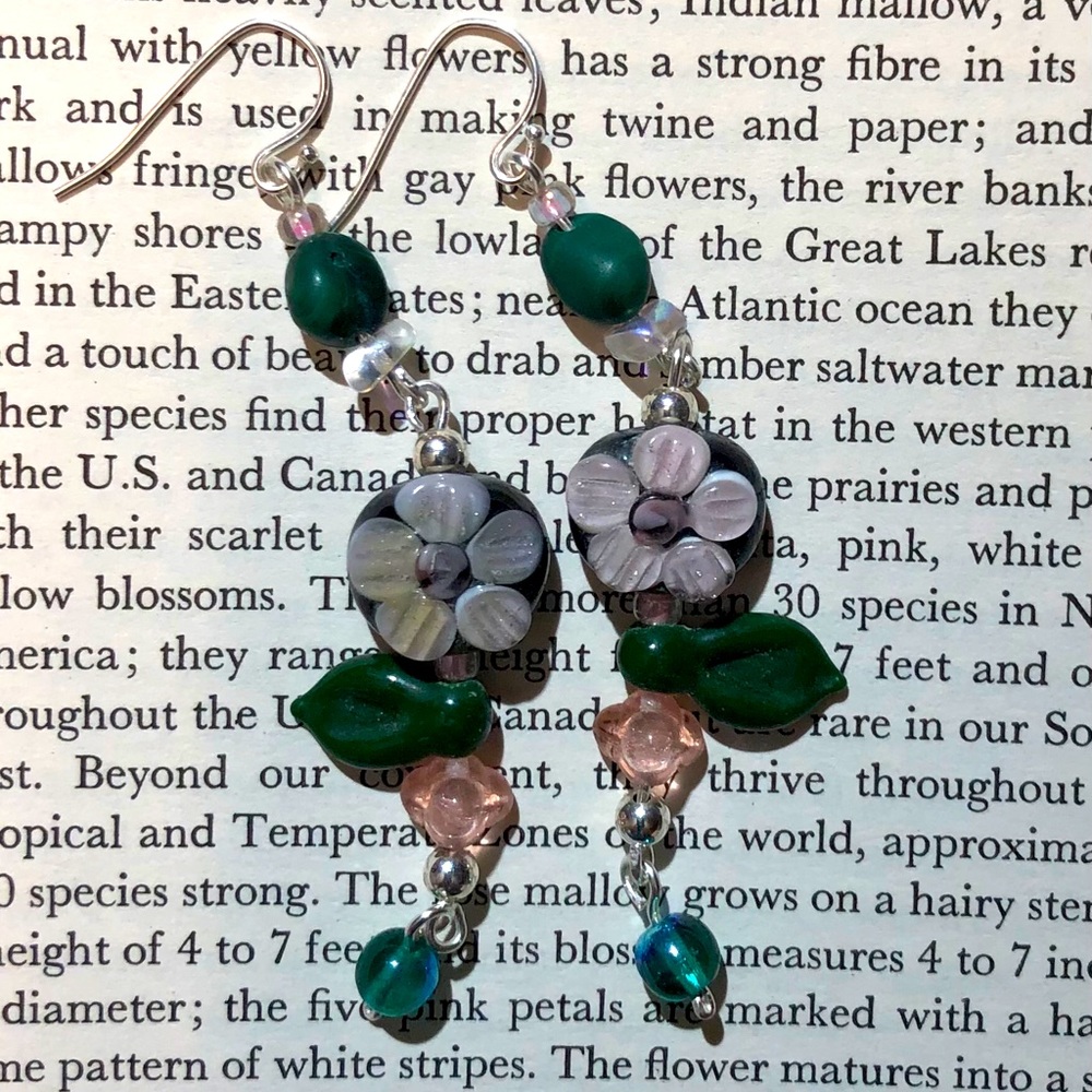 Hand Crafted Beaded Flower Earrings